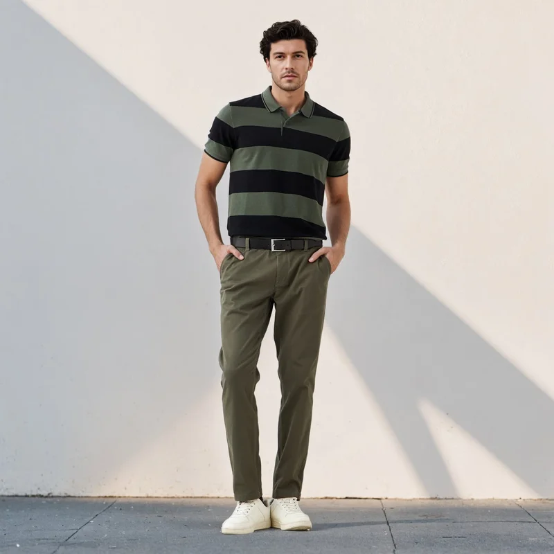 Splash FAV Striped Ottoman Polo T-shirt