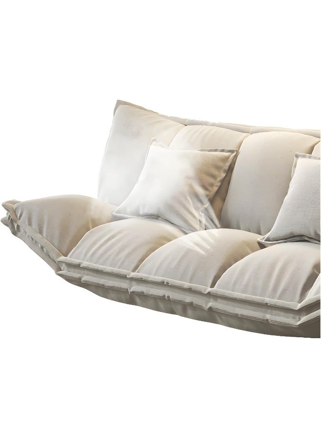 Comfynest Comfynest Contemporary Tight Back Convertible Sleeper Sofa with Fabric Armless Sofa - Yellow, 200.66 x 104.14 x 50.8 cm  - Image 5