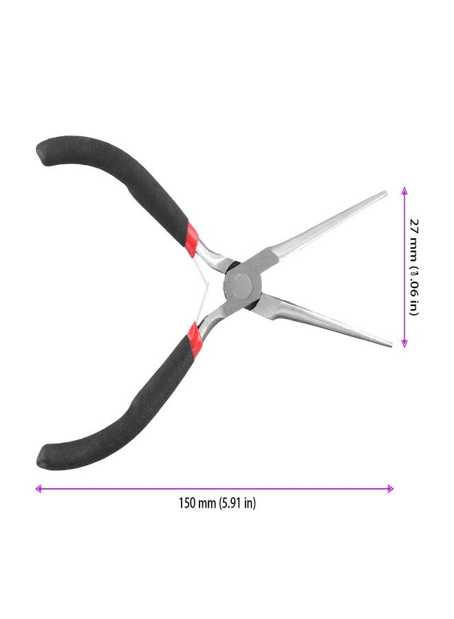 SEHOI 8 PCS 6 Inch Needle Nose Pliers Set, Long Nose Pliers with Comfort Grip Handles, Mini Jewelry Needle Nose Pliers for Cutting Bending Wire Handmade Craft - Image 2