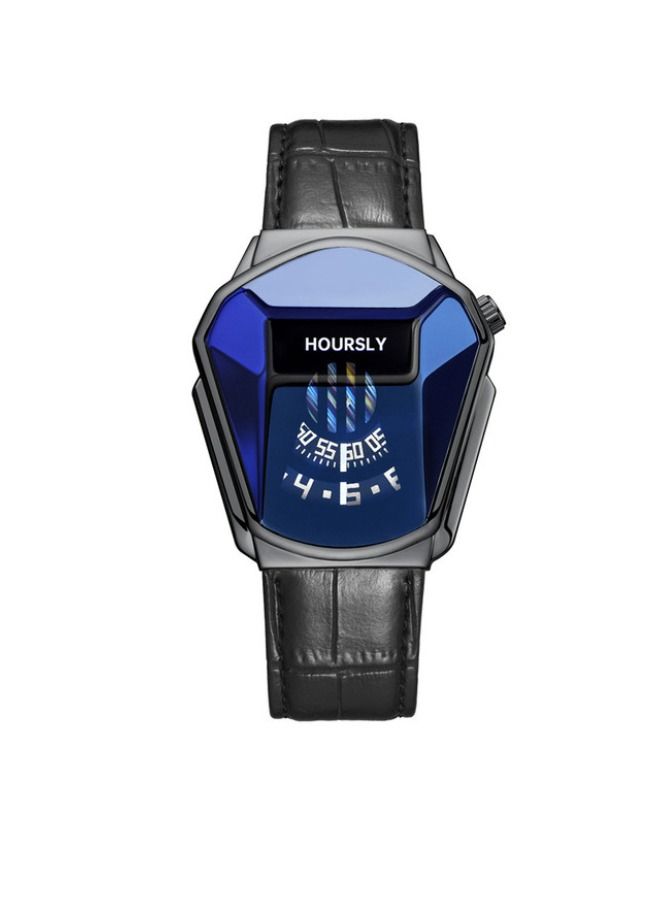 هاورسلي ساعة يد رجالية فاخرة HOURSLY Trend Cool ساعة يد جلدية موضة كوارتز للرجال - Image 1