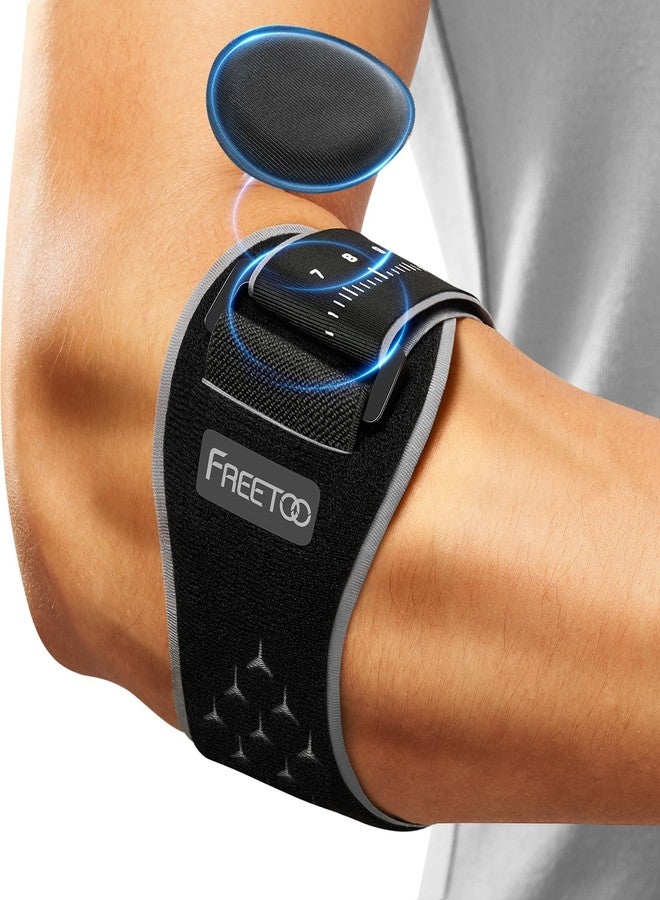 FREETOO Tennis Elbow Brace for Men Women for Tendonitis Relief Treatment, Tennis Elbow Strap with Gel Pad, Golfers Elbow Brace for Men for Pain, Forearm Brace for Medial Epicondylitis Grey S/M - Image 1