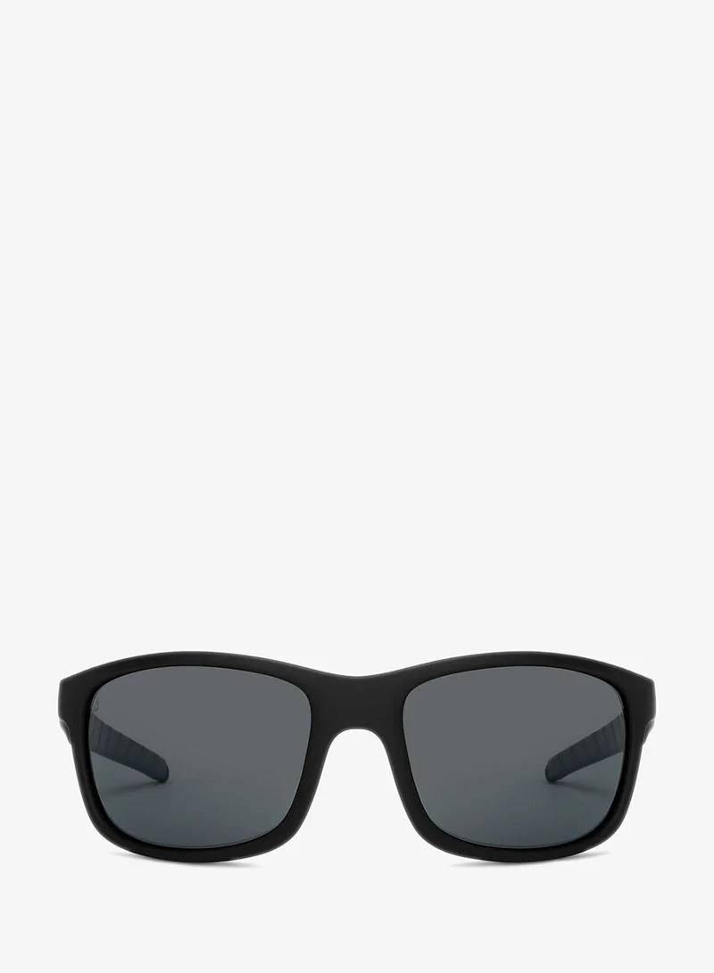 فينسينت تشيس Vincent Chase By Lenskart | Grey Black Full Rim Rectangle Stylish Sunglasses | Polarized and UV Protected | For Men and Women | Large | VC S14116-Pack of 1