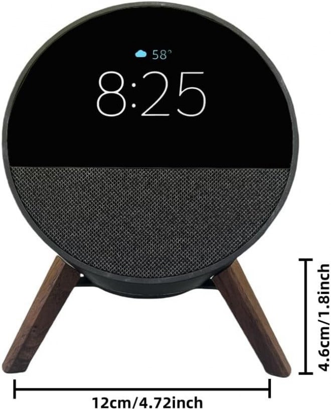 حامل خشبي مع أرجل من السيليكون لجهاز Echo Spot، حامل ثلاثي القوائم خشبي مع إطار معدني بيضاوي لجهاز Alexa Echo Spot، حامل مثبت على المكتب لجهاز Echo Spot (إصدار 2024) - Image 2