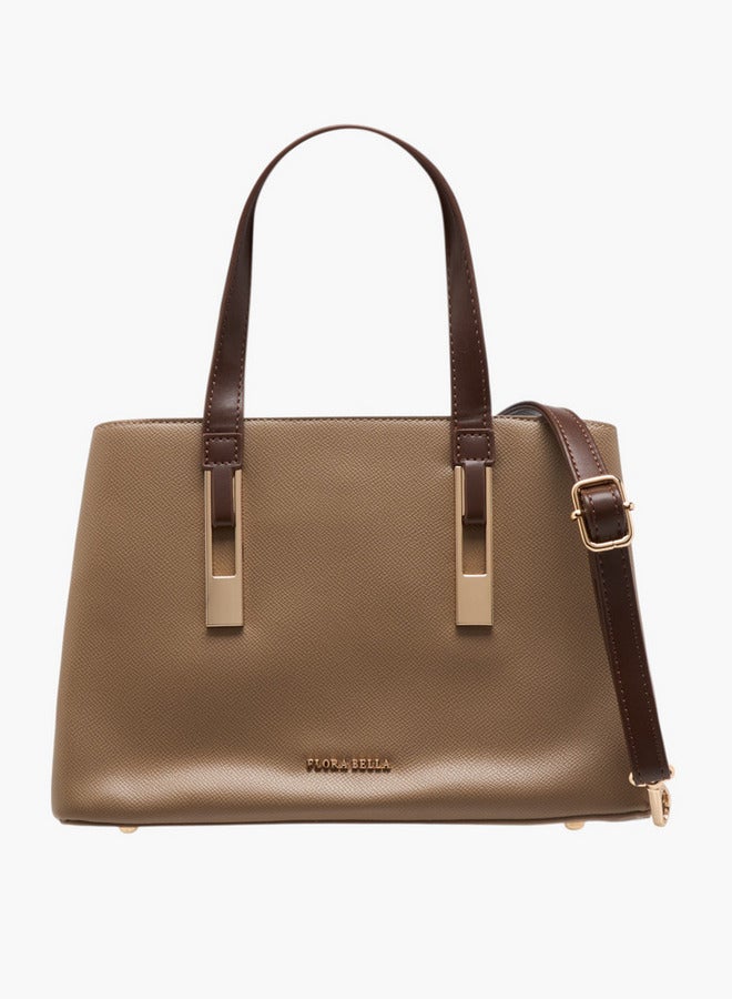 Flora Bella By Shoexpress Women Solid Tote Bag with Double Handles and Detachable Strap - Image 1