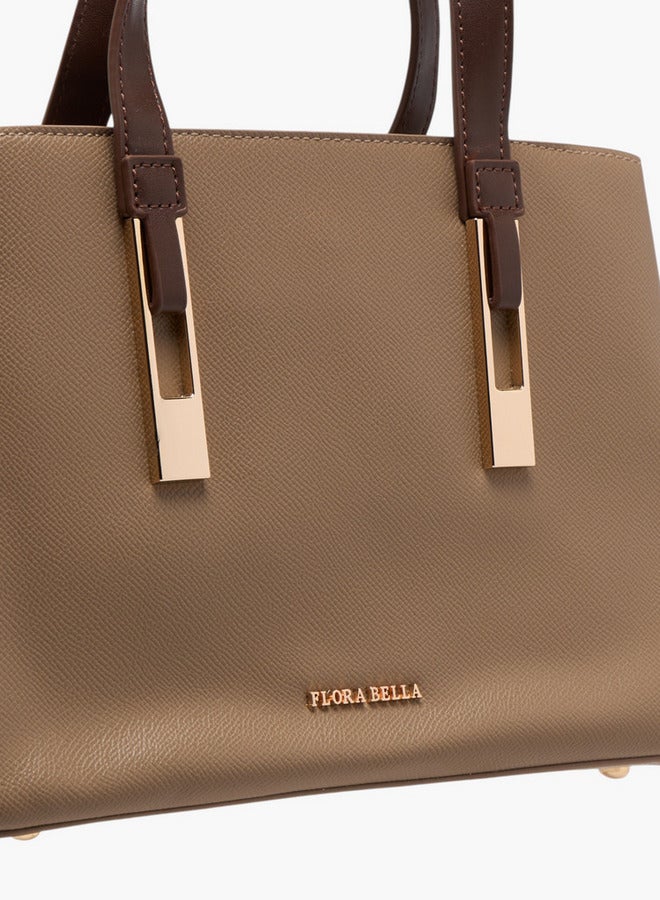 Flora Bella By Shoexpress Women Solid Tote Bag with Double Handles and Detachable Strap - Image 5