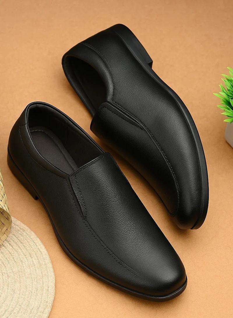 Red Chief حذاء رسمي أسود قصير سهل الارتداء