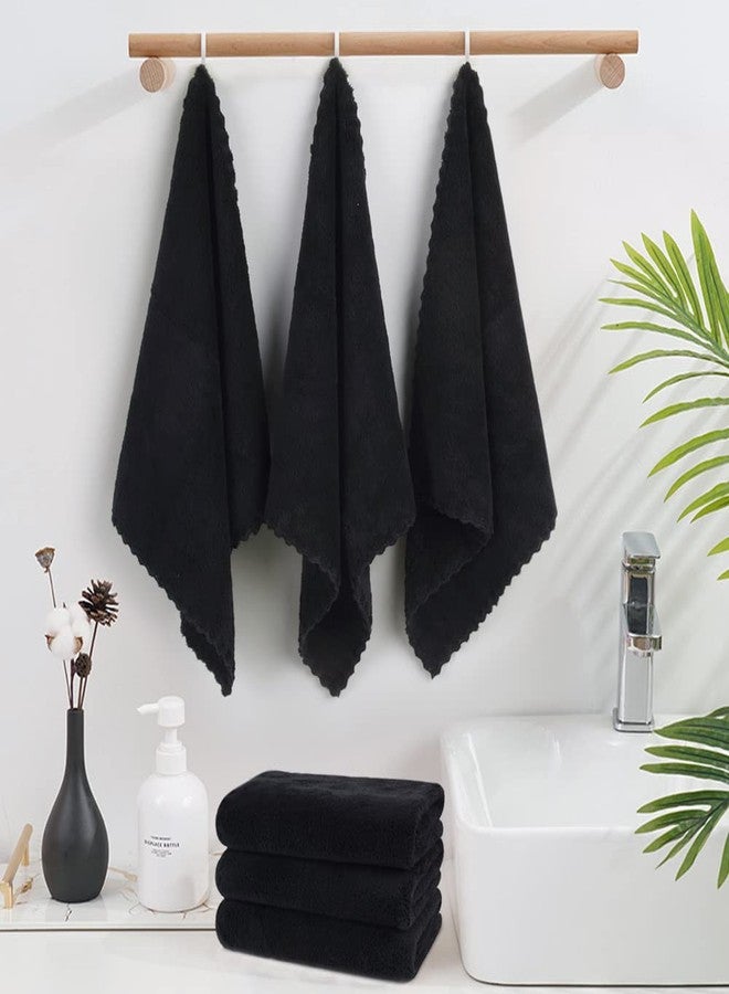 SUNLAND Microfiber Face Cloth Reusable Makeup Remover Facial Cleansing Towel Ultra Soft Face Washcloth 12inchx12inch 6 Pack Black - Image 5
