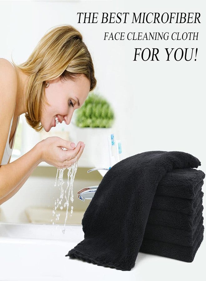 SUNLAND Microfiber Face Cloth Reusable Makeup Remover Facial Cleansing Towel Ultra Soft Face Washcloth 12inchx12inch 6 Pack Black - Image 4