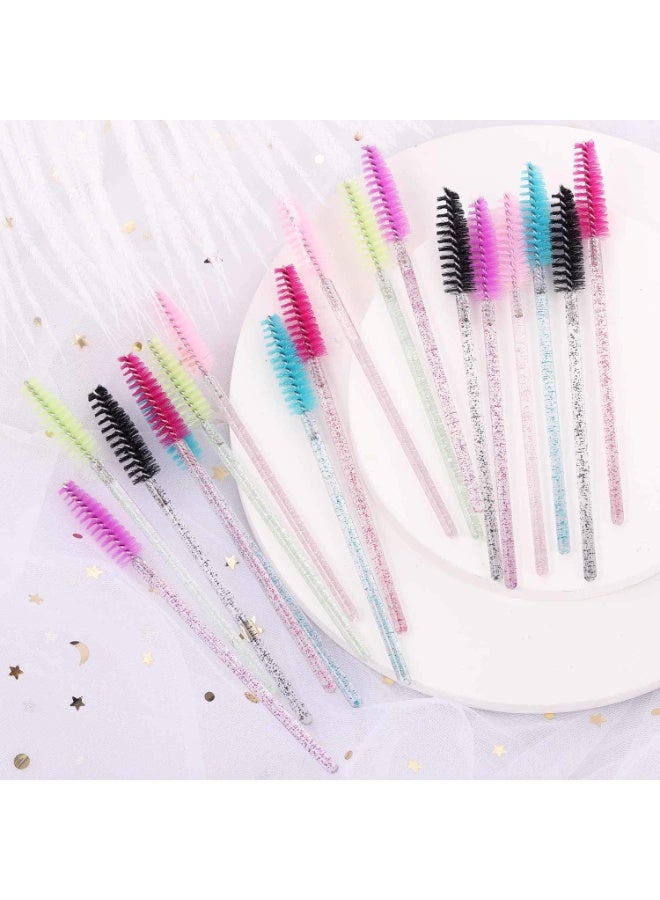 8 فرش ماسكارا كريستال للاستخدام مرة واحدة للرموش والحواجب والمكياج – فرشاة سبولي احترافية لتمديد الرموش وتطبيق المكياج - Image 3