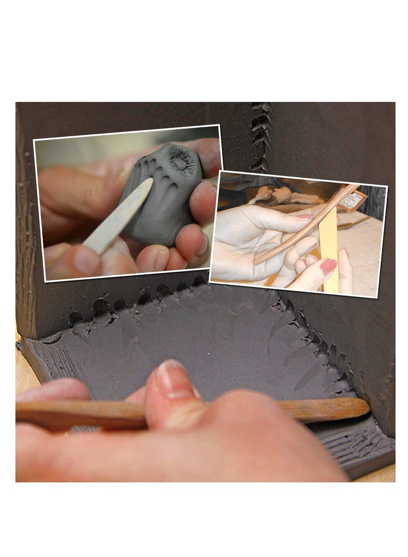 SYOSI Pottery Tool Set Kit, 8Pcs Pottery Tools Clay Sculpting Carving Tool Set Contains Most Essential Wooden Clay Tools for Potters - Image 4