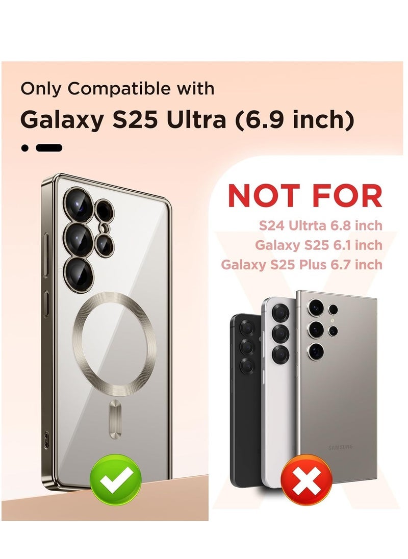 DUSALA Samsung Galaxy S25 Ultra Case Cover Compatible with Wireless Charging Full Camera Protection with Screen Protector Shockproof Plating Magnetic Phone Cover for Galaxy S25 Ultra 6.9 Inch - Image 2