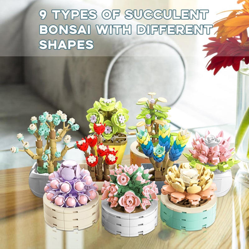 JMBricklayer Flowers Succulents Botanical Collection Building Sets, Plants Office Home Decor Succulents Bonsai Building Toys, Creative Flowers Building Project for Adults, Gifts Ideas for Girls Women - Image 2