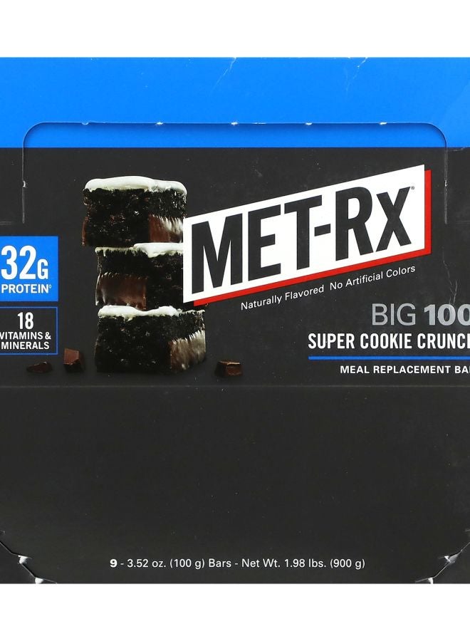 MET-Rx بار استبدال الوجبات الكبير 100 سوبر كوكو كرانش 9 بار 3.52 أونصة (100 جرام) لكل منها