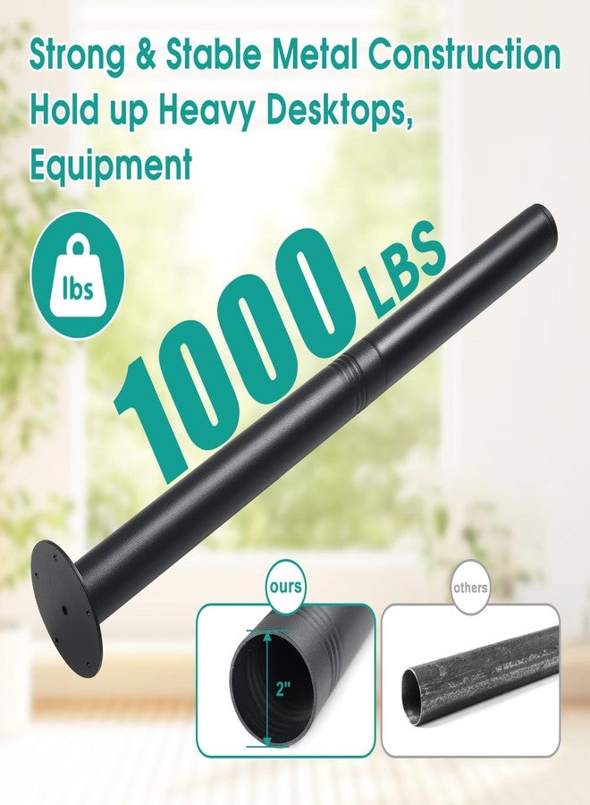 DEROFIT أرجل مكتب معدنية سوداء من ديروفيت بطول 28 بوصة - Image 5