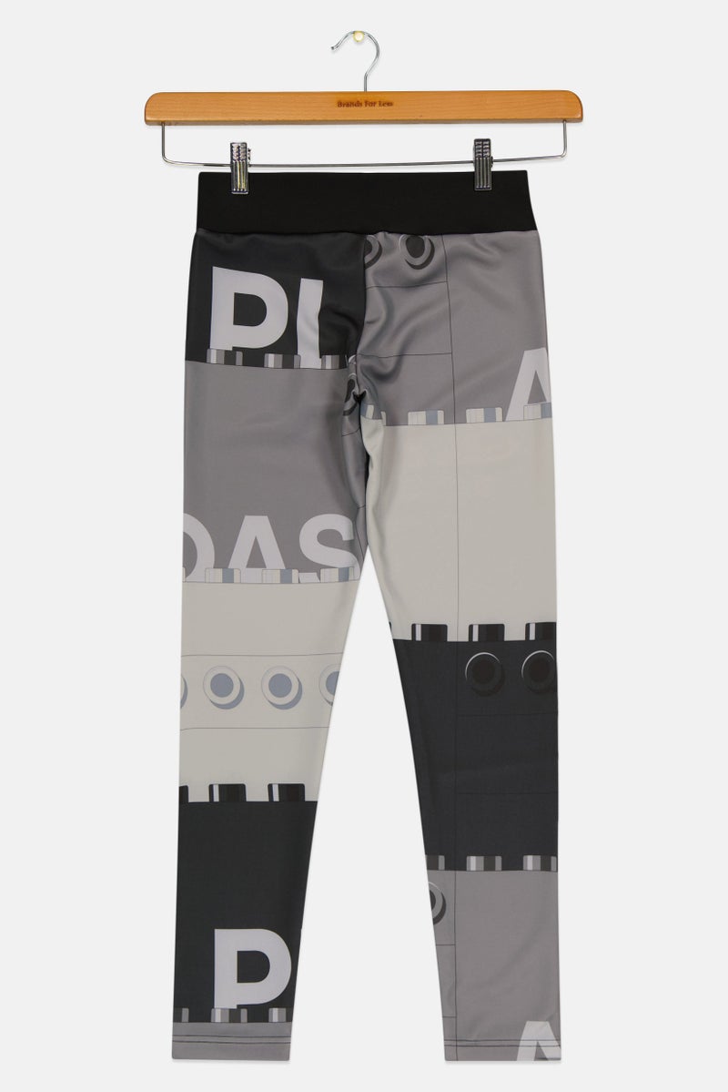 Adidas x Lego Kids Girl Graphic Print Outdoors Leggings, Multicolor - Image 2