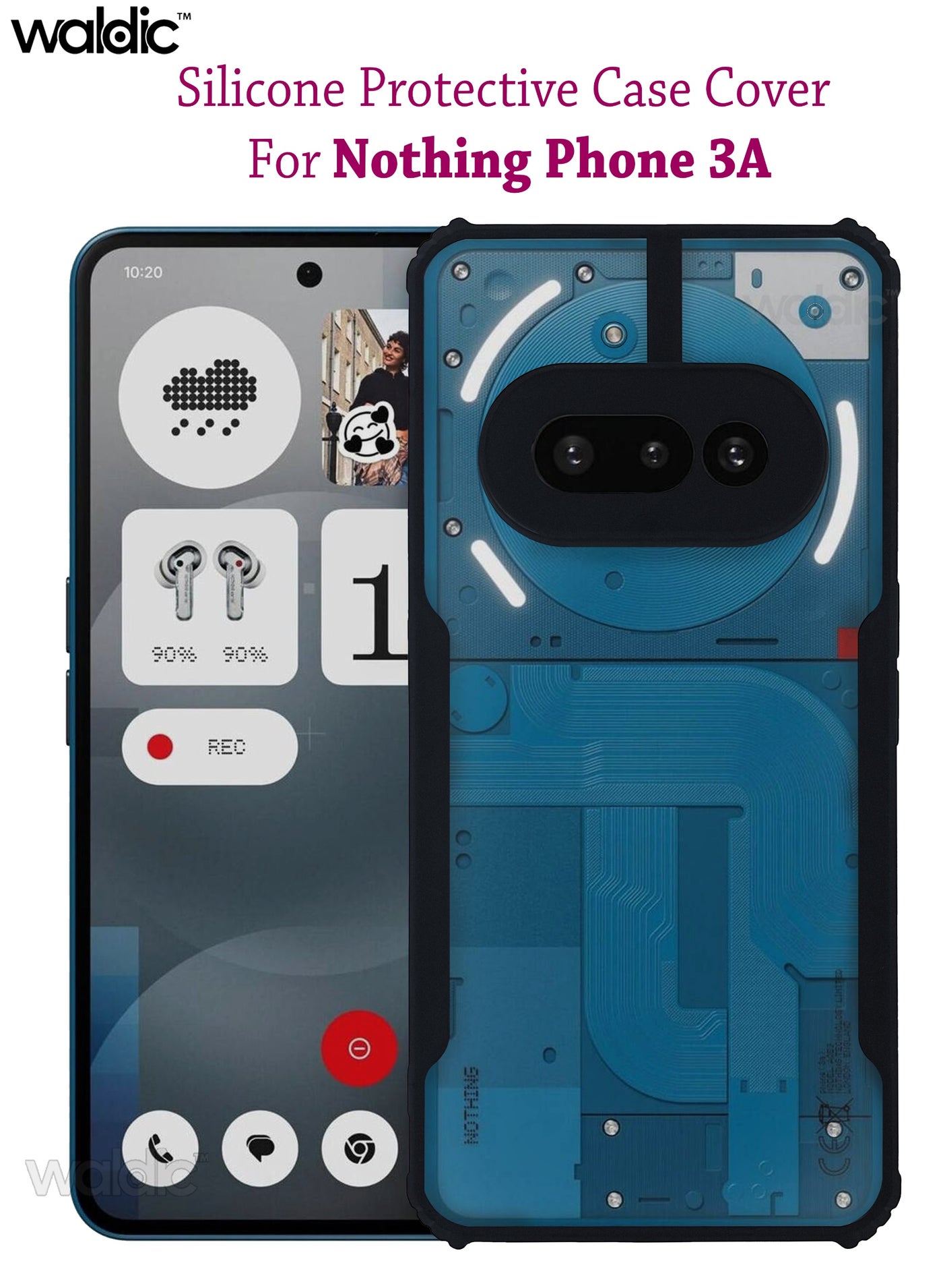 waldic Waldic Nothing Phone 3a Case silicone Case Material: Silicone | Type: Plain Back Case | Material: Silicone
