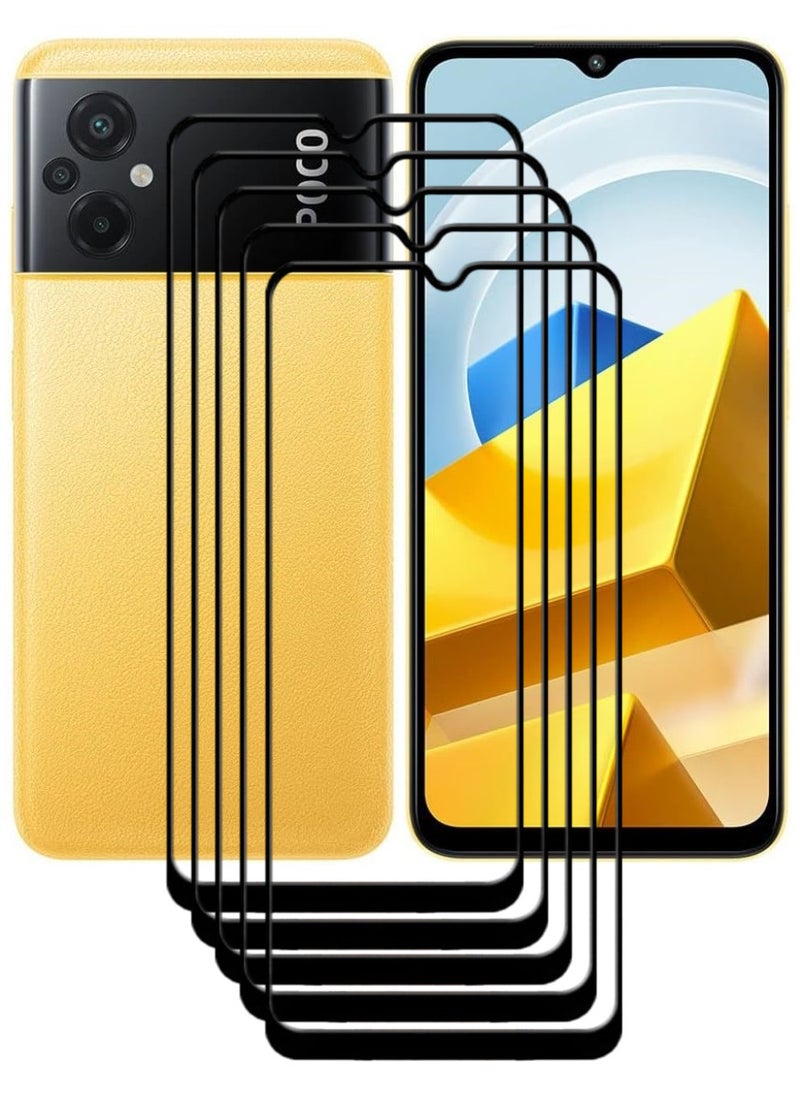 ACLIX 5 Pieces Antistatic ESD Dustproof Premium Quality High Definition Tempered Glass Screen Protector Designed For Xiaomi Poco M5 - Image 1