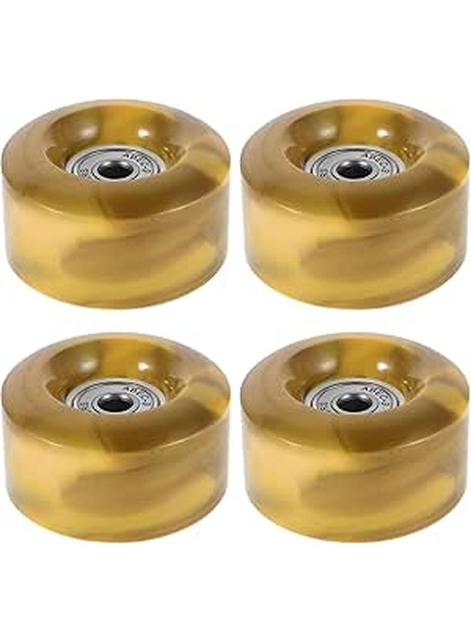 Dual Color PU Roller Skate Wheels High Rebound Indoor Outdoor 4pcs Replacement Set - Image 1