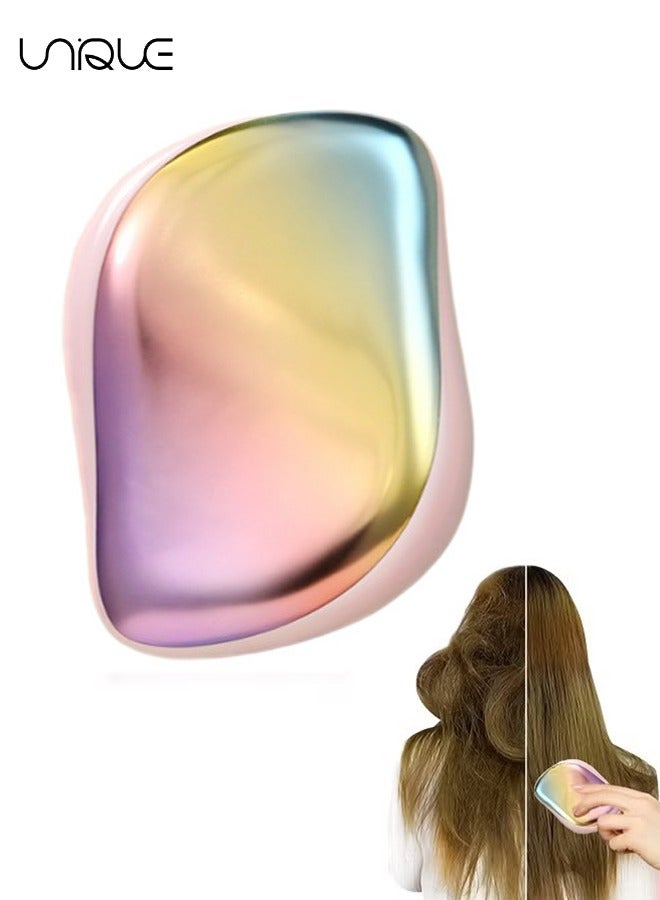 Unique Magic Hair Smoothing Hair Brush, Portable Anti Static Anti Knot Head Scalp Massage Comb Hair Comb, Styling Tool for Wet and Dry (Pink) - Image 1