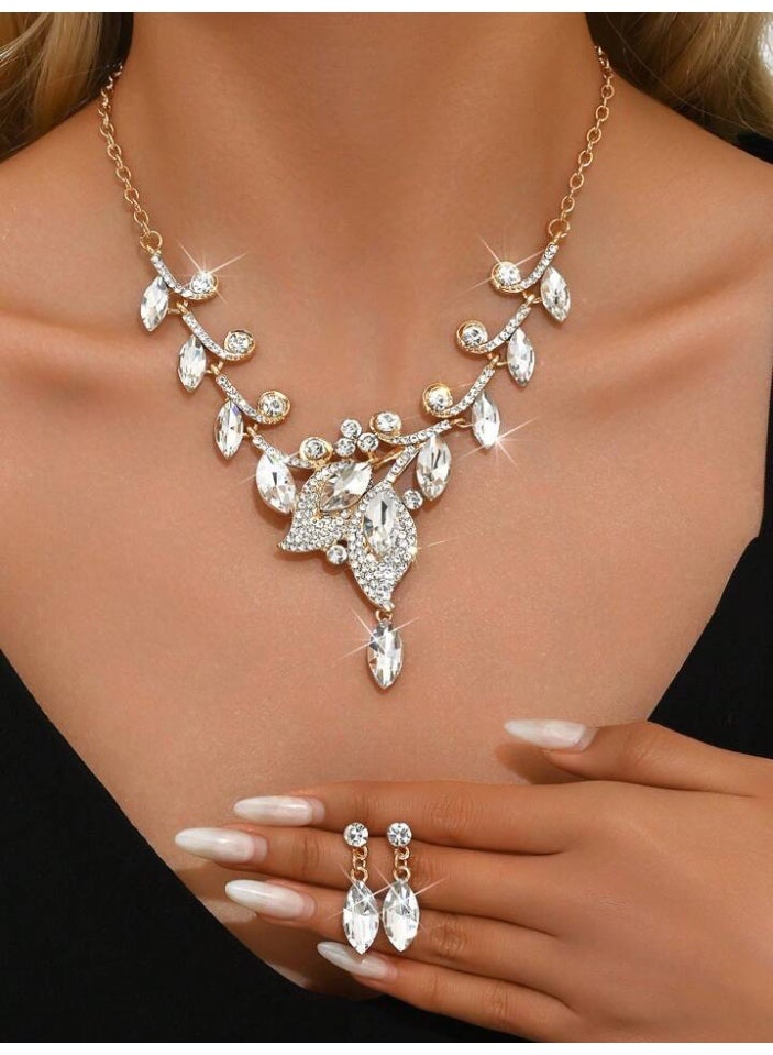 JewelryPalace Amazing Trendy Women's Zirconia Necklace And Earrings Jewellery Set  - Image 1