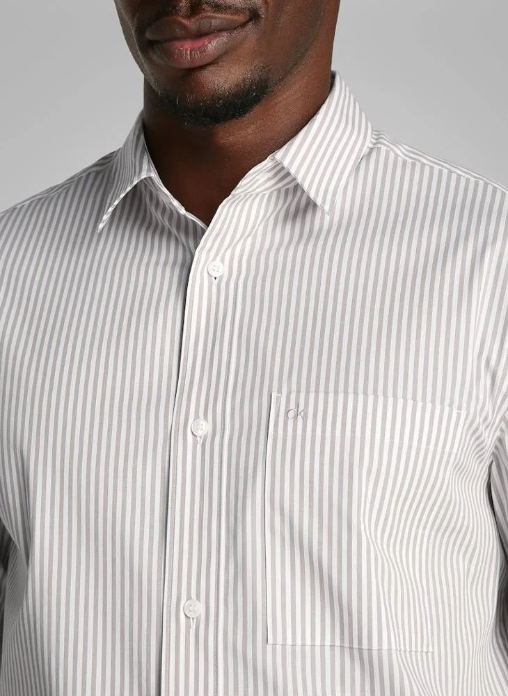CALVIN KLEIN Poplin Stripe Long Sleeve Shirt