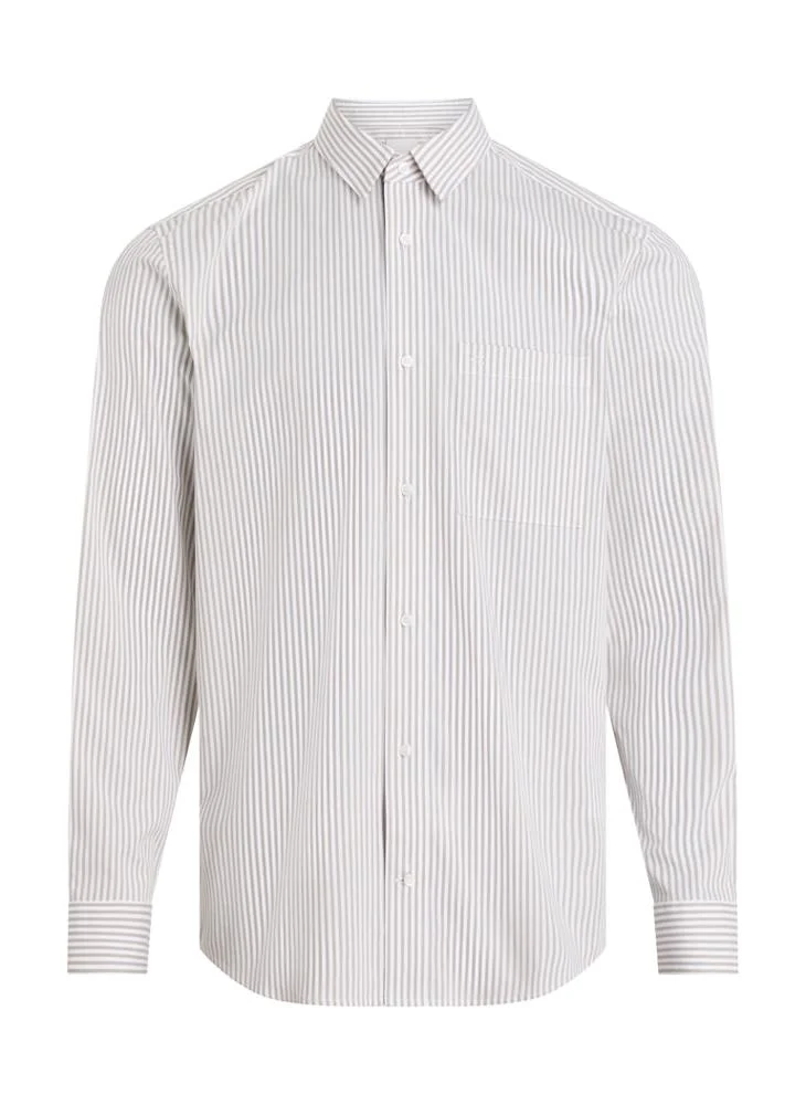 CALVIN KLEIN Poplin Stripe Long Sleeve Shirt