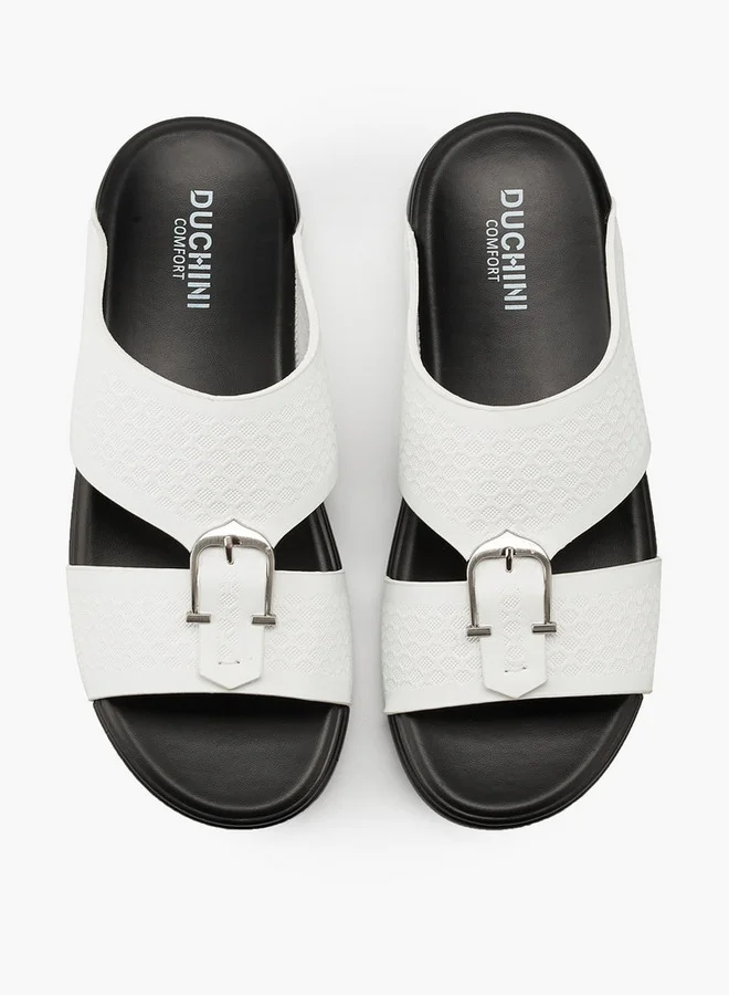 Men's Buckle Accent Arabic Slip-On Sandals