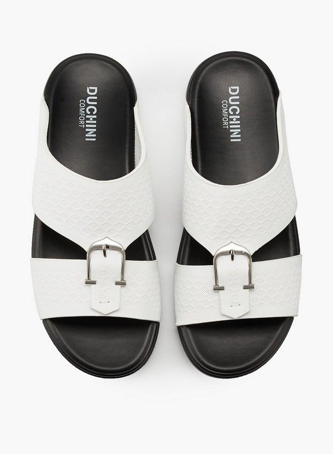 DUCHINI Men's Buckle Accent Arabic Slip-On Sandals - Image 2