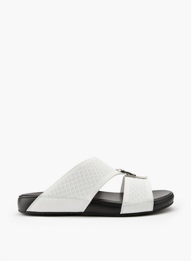 DUCHINI Men's Buckle Accent Arabic Slip-On Sandals - Image 3