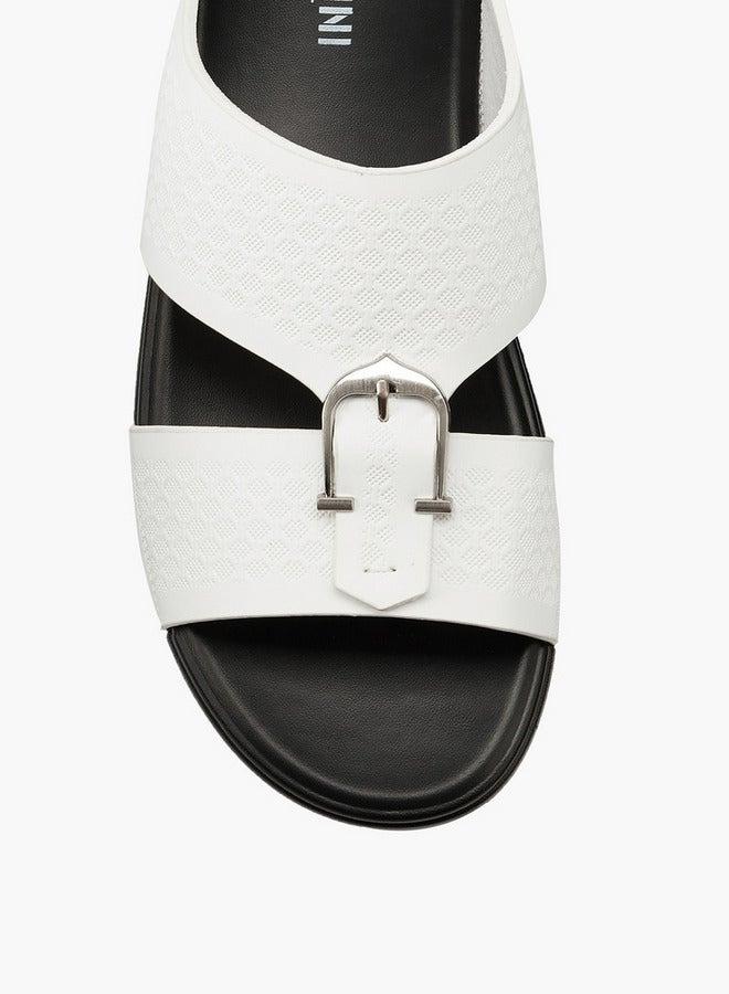 DUCHINI Men's Buckle Accent Arabic Slip-On Sandals - Image 4