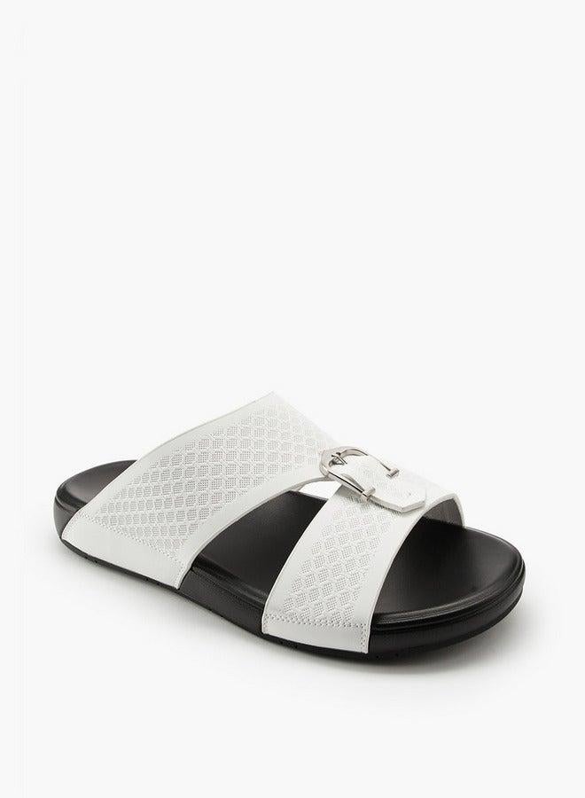 DUCHINI Men's Buckle Accent Arabic Slip-On Sandals - Image 1