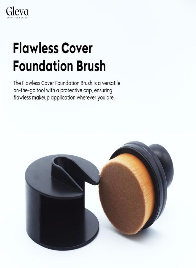 Gleva Foundation Makeup Brush, Kabuki Hexagon Face Blush Liquid Powder Foundation Brush for Blending Liquid, Cream or Flawless Powder Cosmetics with Protective Case (Black 01) - Image 2