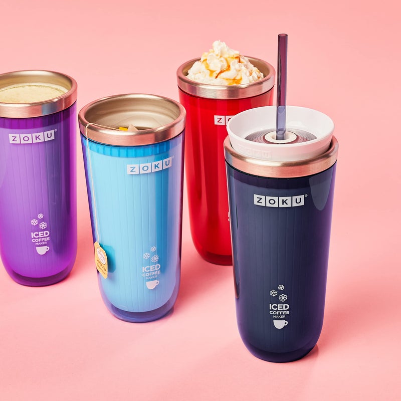 ZOKU Zoku Instant Iced Coffee Maker, Reusable Beverage Chiller Cools Hot Beverages in Minutes Without Dilution, Portable 11-ounce Tumbler With Spill-resistant Lid and Straw, Teal  - Image 5