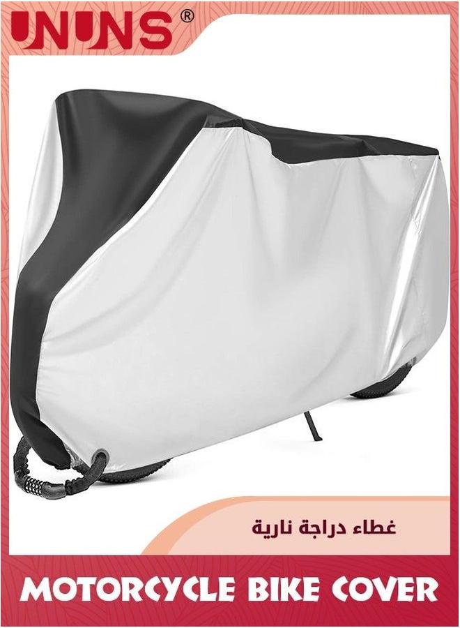 UNUNS Motorbike Cover,Bike Protective Cover For 1-2 Bikes,Waterproof Oxford Heavy Duty Bicycle Covers Outdoor Storage,UV Coated Motorbike Covers,Dustproof Sheld Motorcycle Mountain Road Bike,XL - Image 1