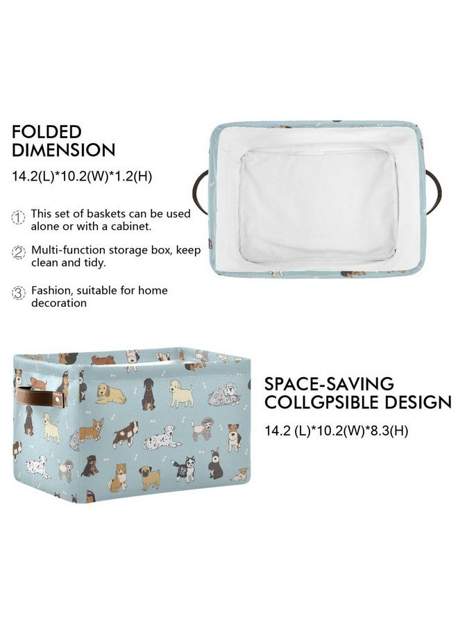 XUWU Multi-purpose Storage Basket Bin Cute Dog Puppy Organizer Collapsible Shelf Basket Cube with Handle for Nursery Bedroom Bathroom - Image 3