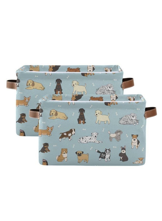 XUWU Multi-purpose Storage Basket Bin Cute Dog Puppy Organizer Collapsible Shelf Basket Cube with Handle for Nursery Bedroom Bathroom - Image 2