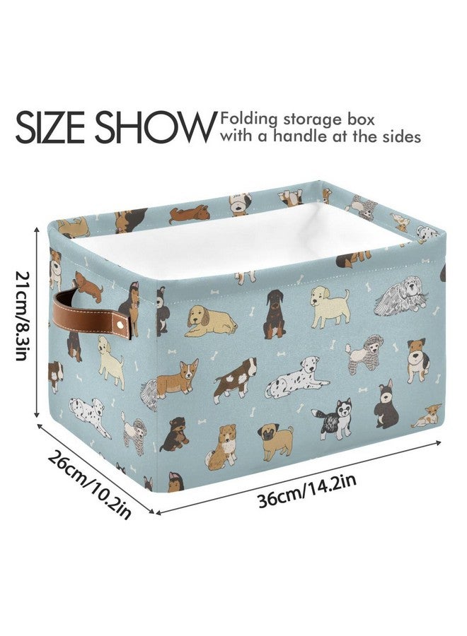 XUWU Multi-purpose Storage Basket Bin Cute Dog Puppy Organizer Collapsible Shelf Basket Cube with Handle for Nursery Bedroom Bathroom - Image 4