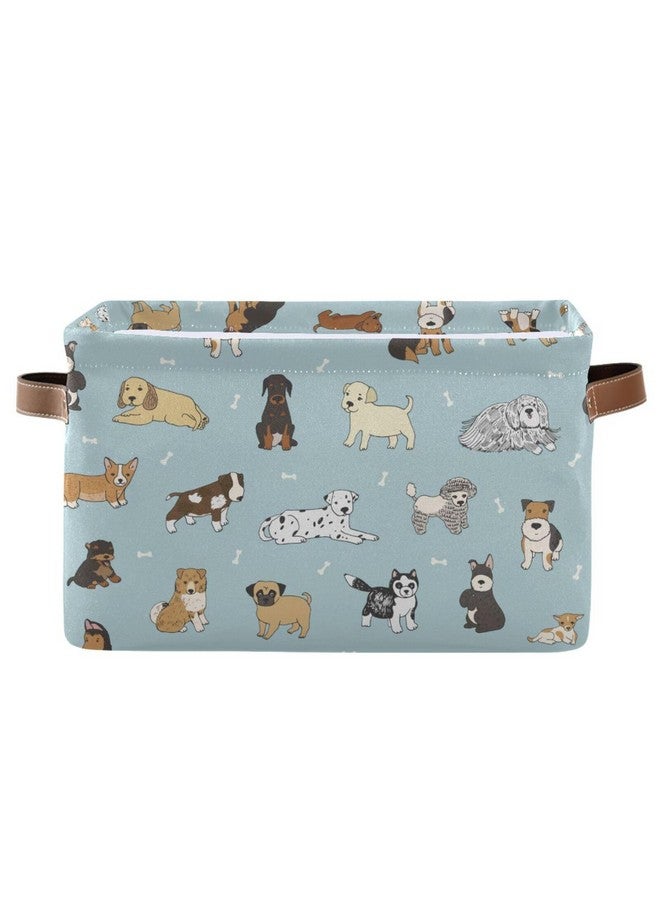 XUWU Multi-purpose Storage Basket Bin Cute Dog Puppy Organizer Collapsible Shelf Basket Cube with Handle for Nursery Bedroom Bathroom - Image 1