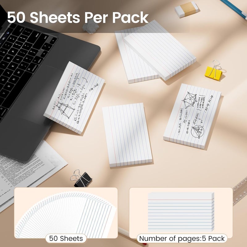 Ciphyfee Index Cards 3x5 Inch, 300sheets, Flash Cards,Ruled Lined White Note Cards Paper For Studying, Schools Supplies, College, Office And Home Organization, Note Taking Supplies - Image 4