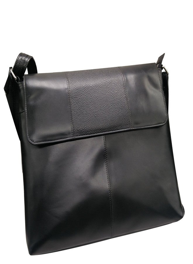 Essart Dotted Print Faux Leather Everyday Office Laptop Bag, Zipper Closure, Size (14inch x 11inch x 2inch), Adjustable strap-603-Black - Image 2
