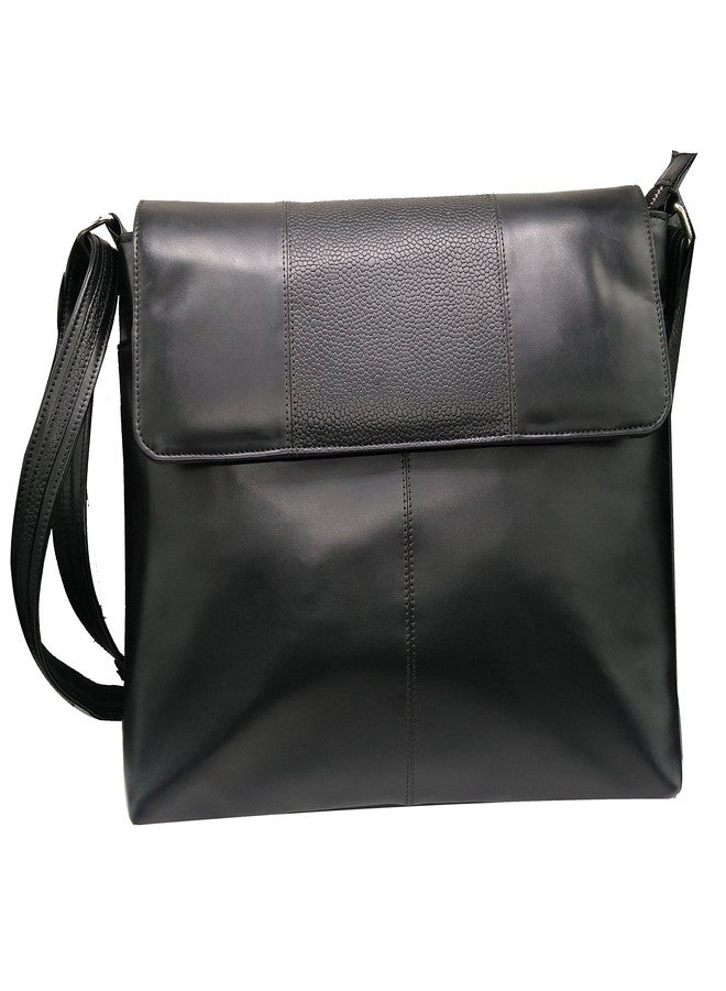 Essart Dotted Print Faux Leather Everyday Office Laptop Bag, Zipper Closure, Size (14inch x 11inch x 2inch), Adjustable strap-603-Black - Image 1