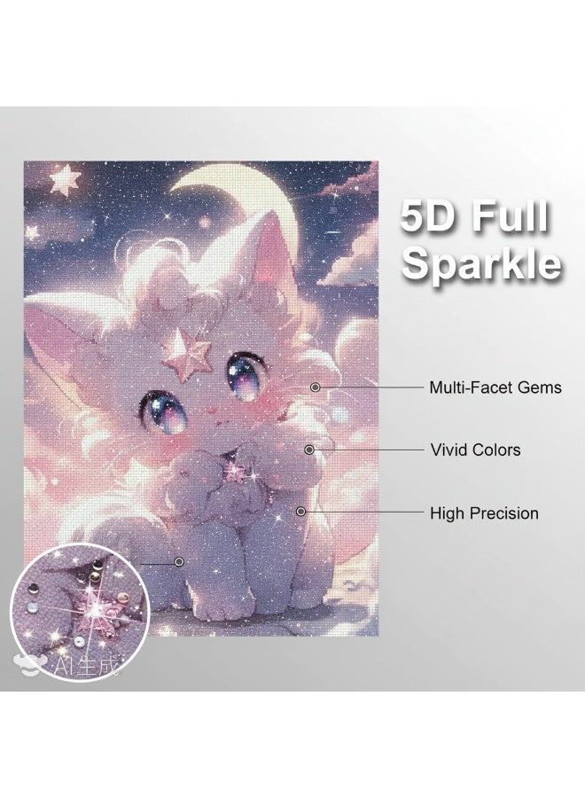 Bluejw 5D Sweet Cat Diamond Painting DIY Full Diamond Series Bedroom Decoration Painting - Image 4