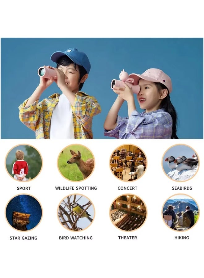 2-in-1 Kids Binoculars Detachable Monocular Toy Telescopes  Adjustable Focus & Width |Shockproof Silicone Body for Children for Bird Watching Hiking & Exploring - Image 5