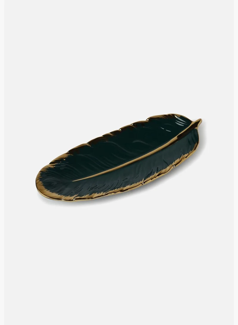 Bonhomie Leaf Shaped Modern Ceramic Showpiece For Home Decor