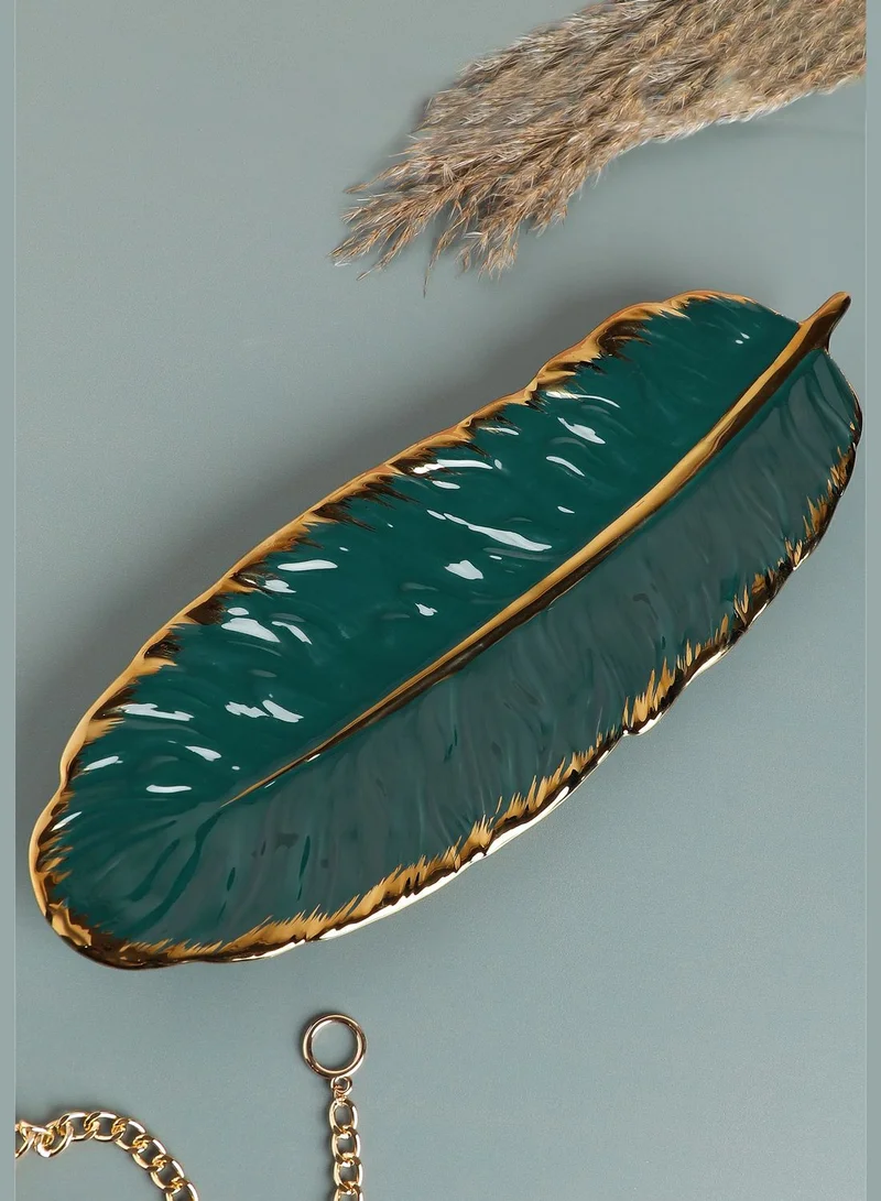 Bonhomie Leaf Shaped Modern Ceramic Showpiece For Home Decor