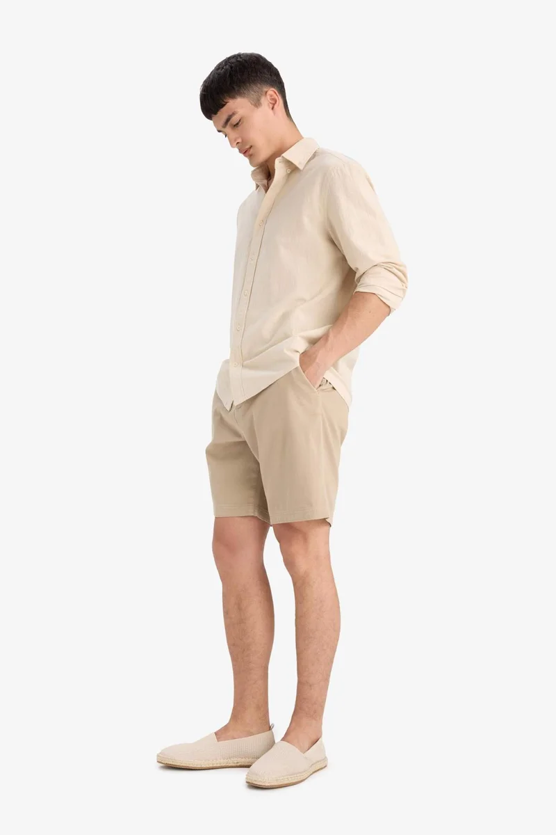 Defacto  Regular Fit Textured Bermuda Shorts for Men | Best Price UAE