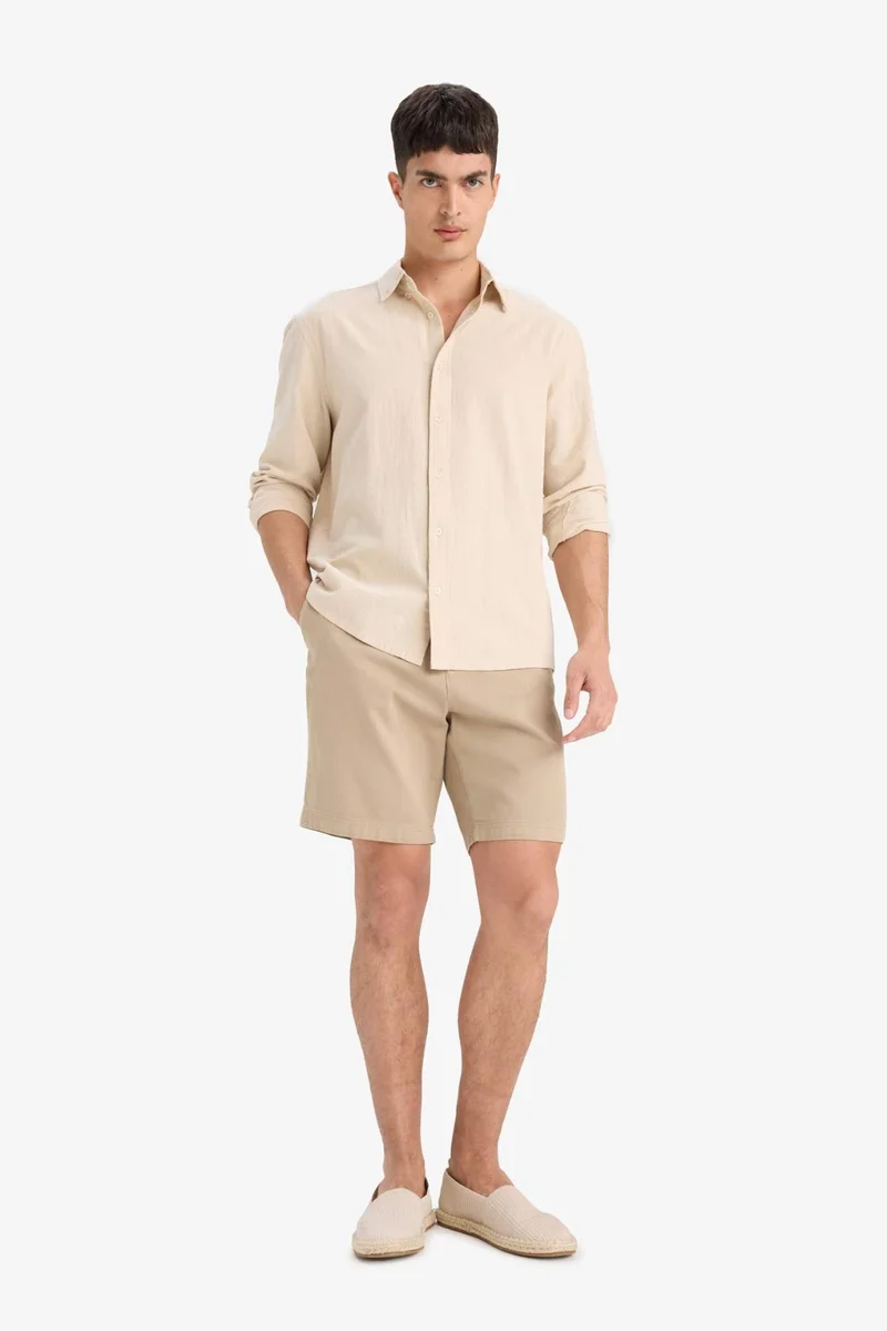 Defacto Regular Fit Textured Bermuda Shorts