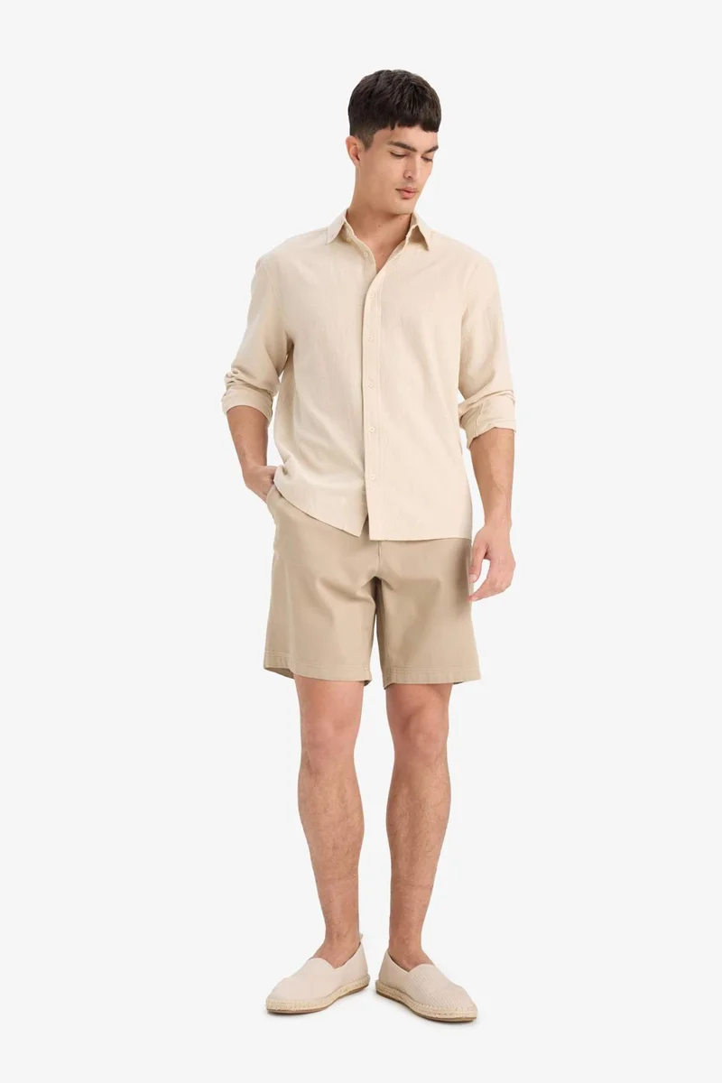 Defacto Regular Fit Textured Bermuda Shorts