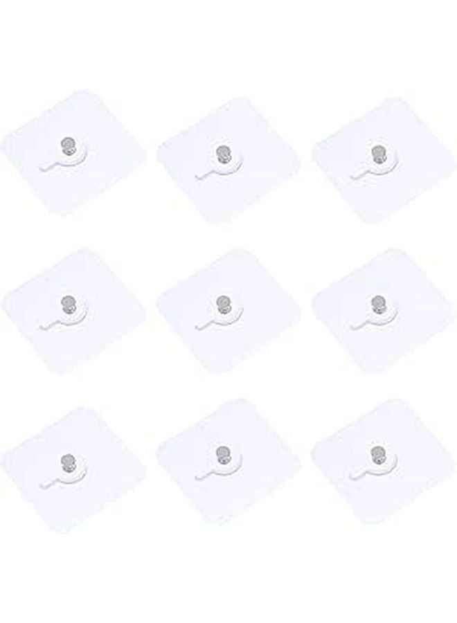 Heavy Duty Self Adhesive Wall Hooks 12 Pack No Drill No Trace Bathroom Kitchen Storage - Image 1