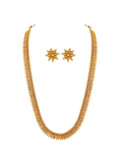 PEORA Peora Traditional Gold Plated Maharani Haar Necklace with Earrings South Indian Traditional Festive Bridal Wear Jewellery Set Gift for Women  - Image 1